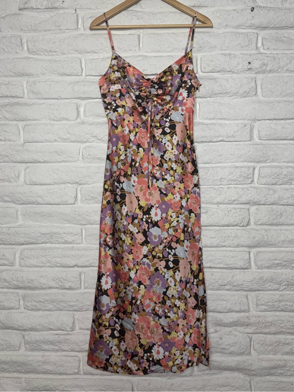Rails Pink & Purple Floral Slip Midi Dress